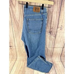 Ralph Lauren Vintage Mens 90's Ashmore Blue Denim Jeans Straight 34 x 29
